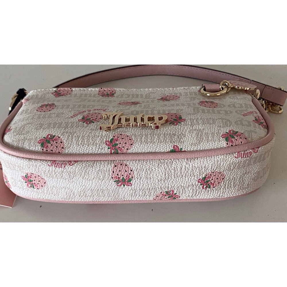Juicy Couture Berry Sweet Strawberry Shoulder Bag Purse Angel Crystal Pink NEW - Picture 12 of 16